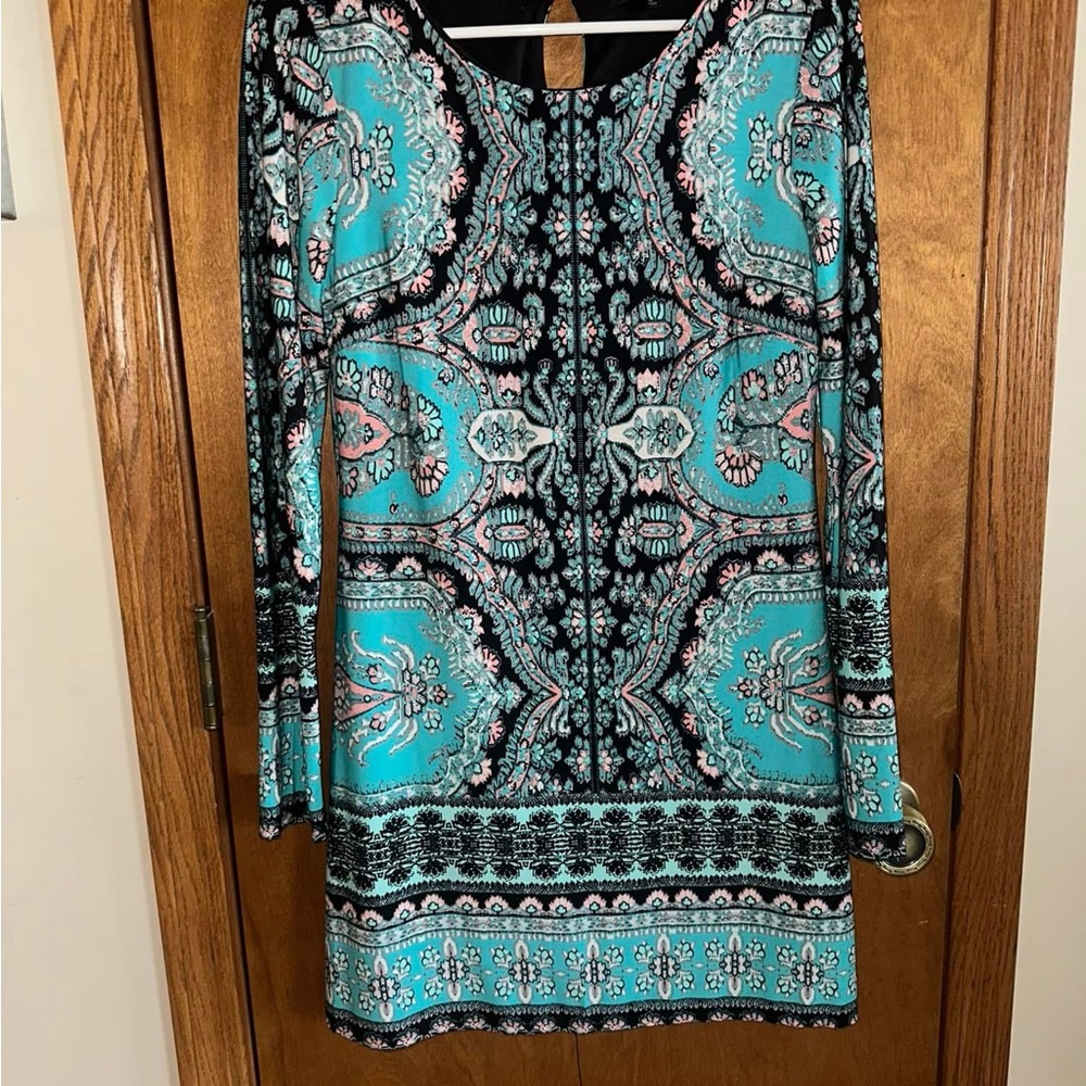 Turquoise Patterned Dress